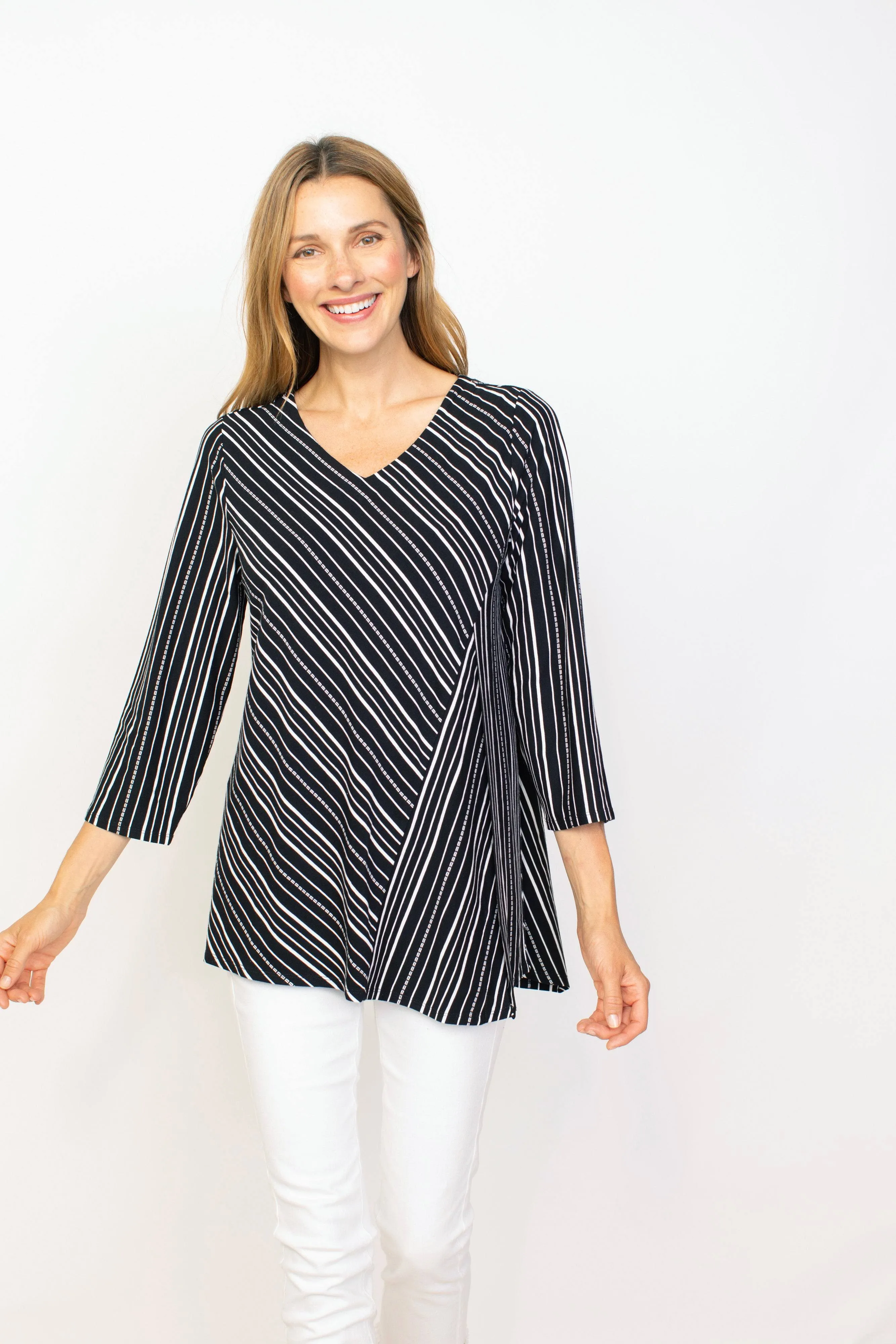 Habitat Sale, 55130 Angled Tunic, Black 50% Off Regular Price