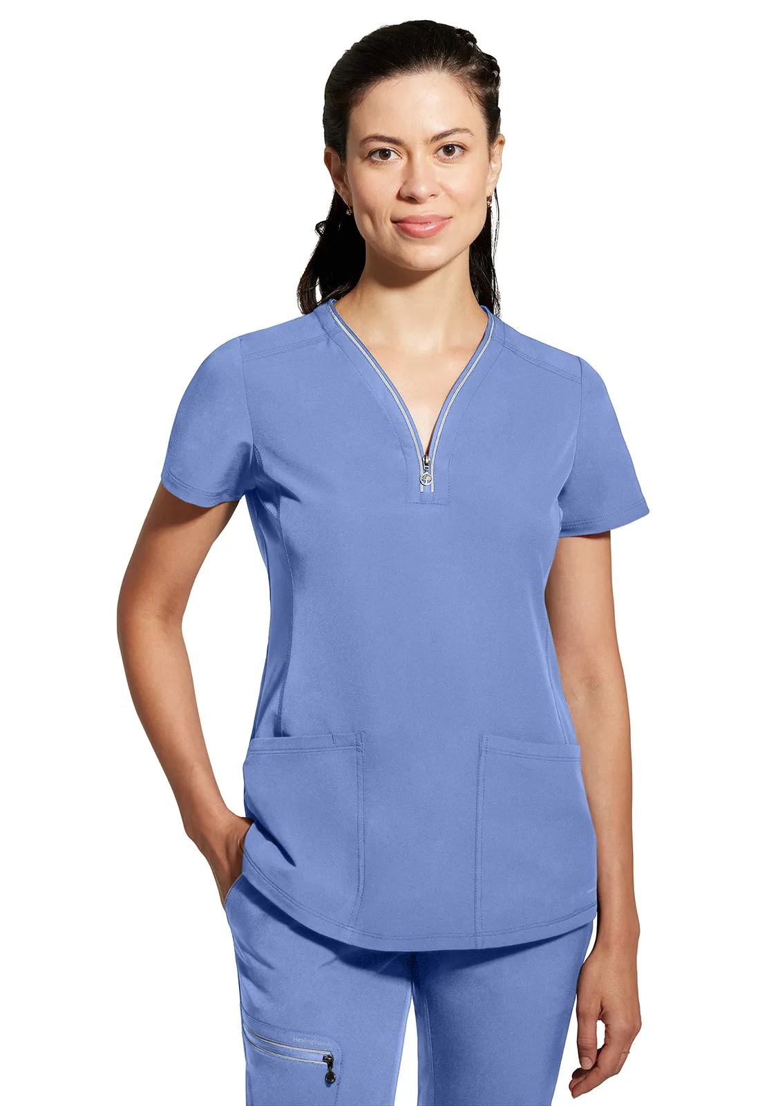 HH 360 - Women's Sonia Zip Y-Neck Scrub Top