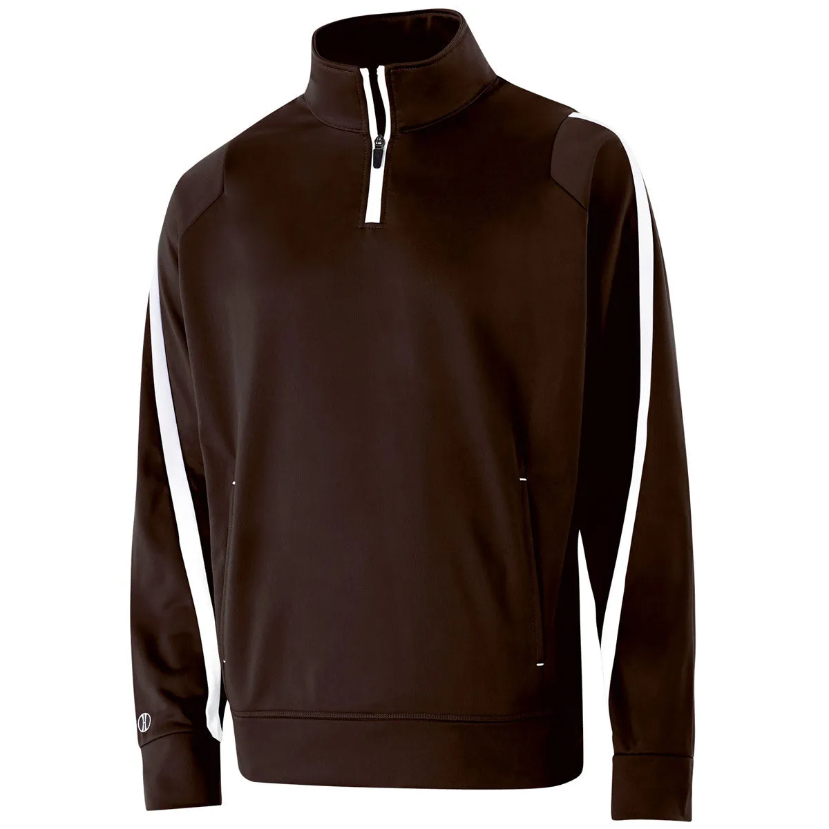 Holloway Youth Brown/White Quarter Zip Determination Pullover