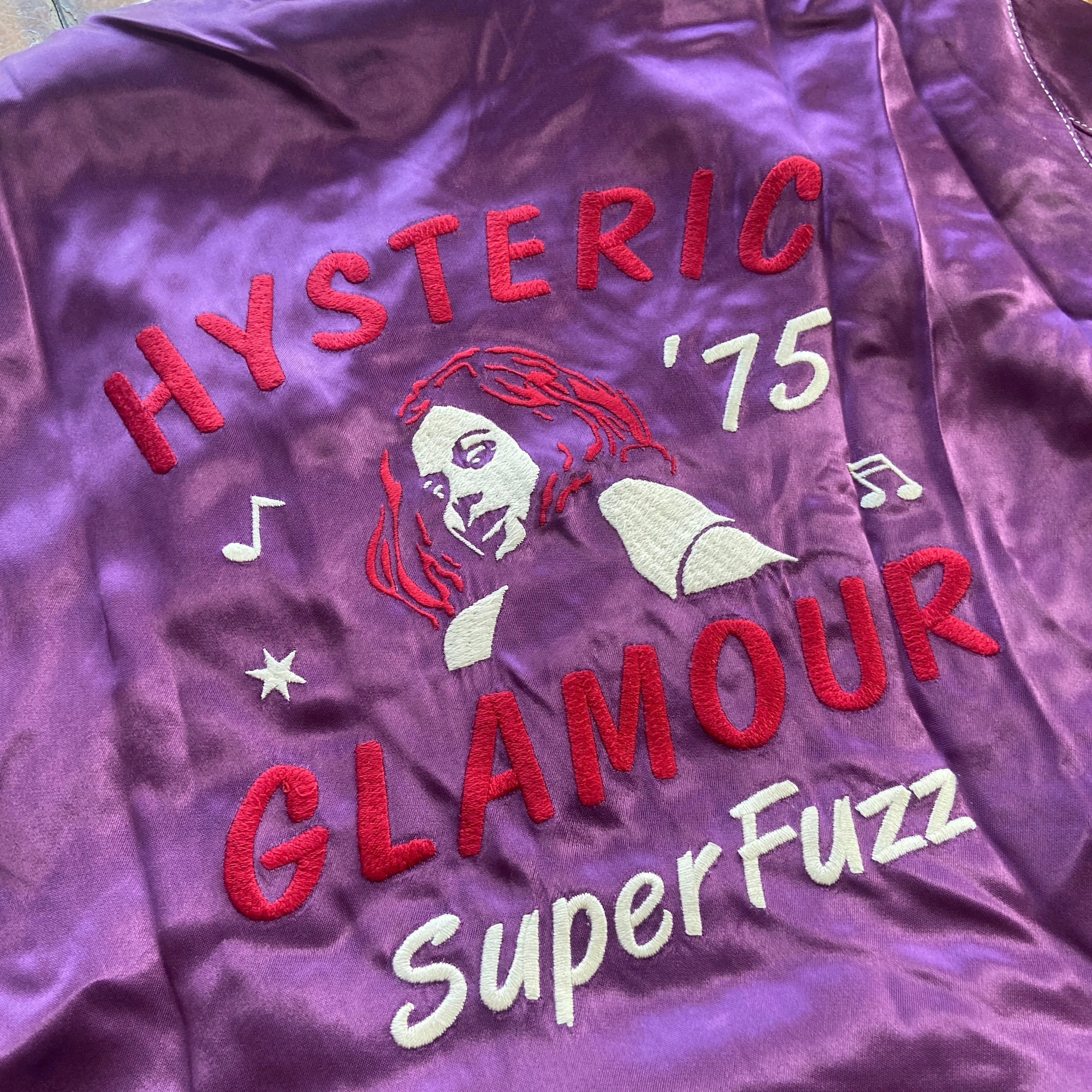 Hysteric glamour ‘75 super fuzz rayon varsity bomber jacket M