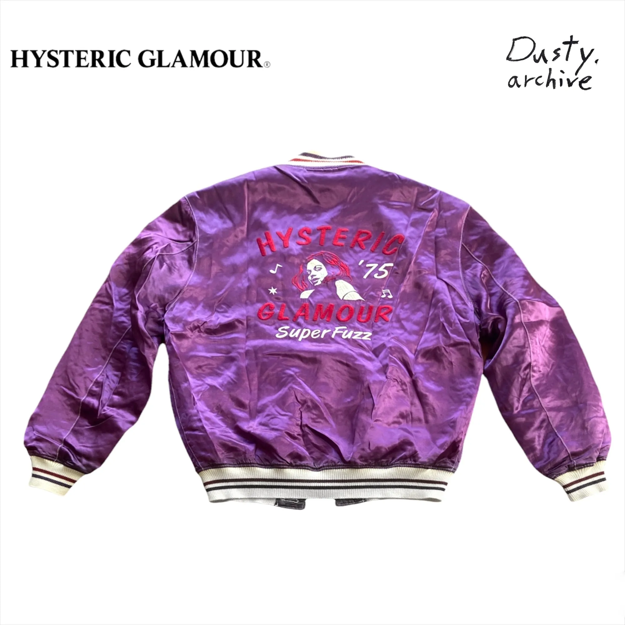 Hysteric glamour ‘75 super fuzz rayon varsity bomber jacket M