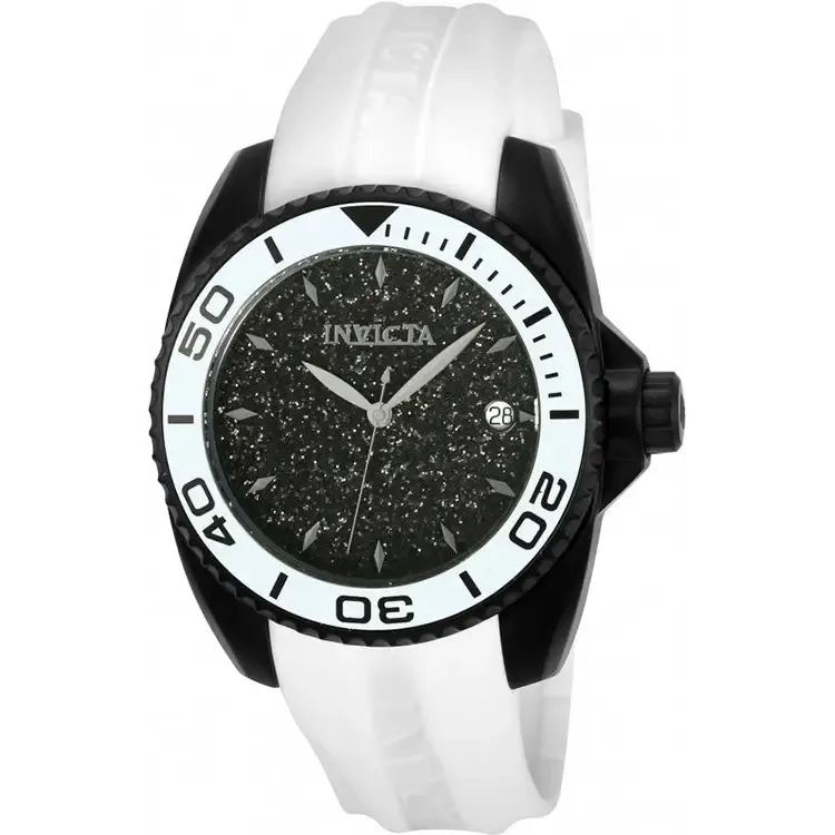 Invicta Women's Angel Black Stainless Steel White Silicone Watch 22705