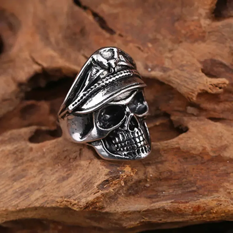 Japanese Red Face Prajnapara Dark Black Made Old Ring, Ring, Ghost Mask Street Boys Punk Fashion Opening Hand Jewelry