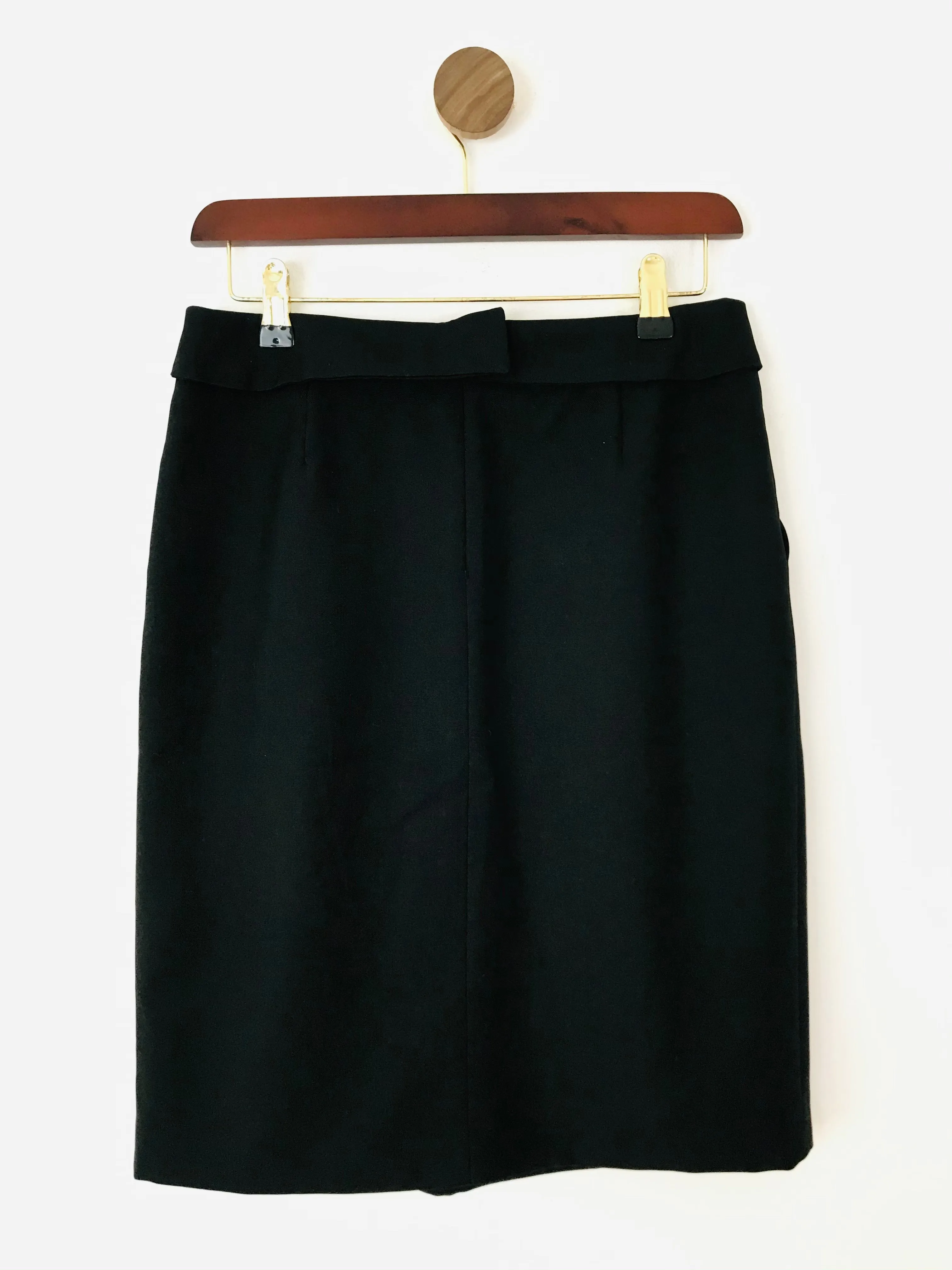 Jigsaw Women's Wool Pleated Pencil Skirt  | UK8 | Black