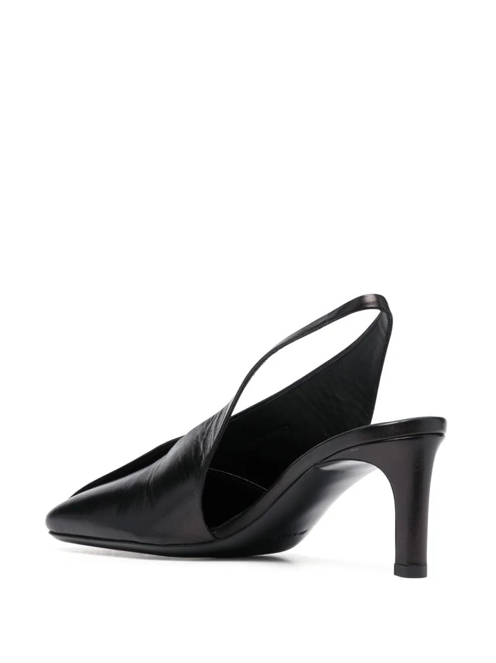 JIL SANDER Elegant Leather Slingback Pumps with Square Toe, 75mm