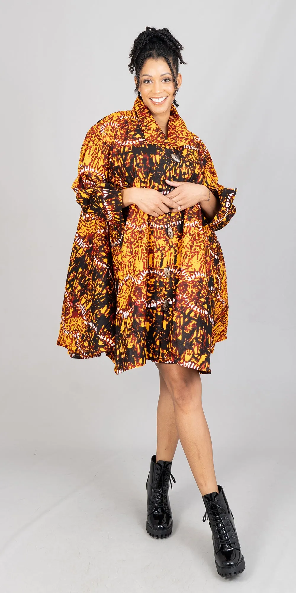 KaraChic 243-609 - African Print A-line Tunic Top