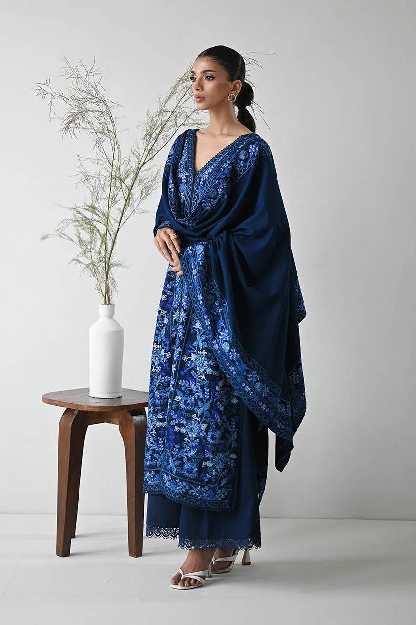 KARANDI'24-NAVY BLUE LUXURY AARI EMBROIDERED KARANDI SET (NEL-24624)