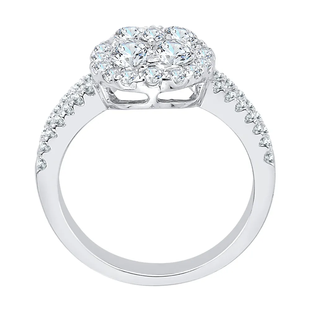 KATARINA Diamond Cluster Halo Split Shank Fashion Ring (1 3/8 cttw, J-K, SI2-I1)