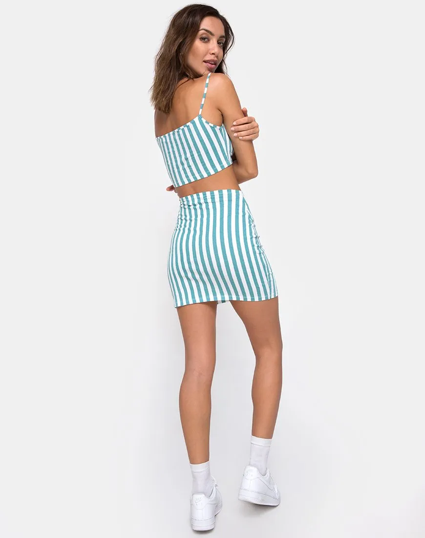 Kimmy Mini Skirt in Mid Stripe