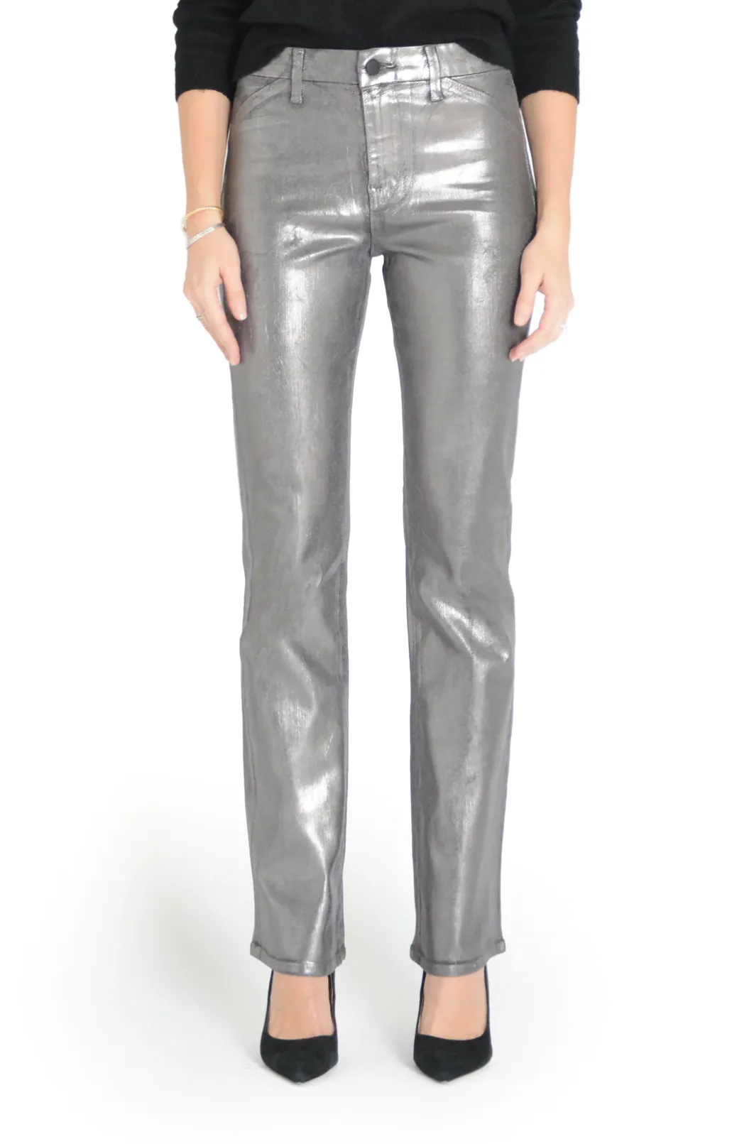 KORA BOOTCUT IN GUNMETAL FOIL