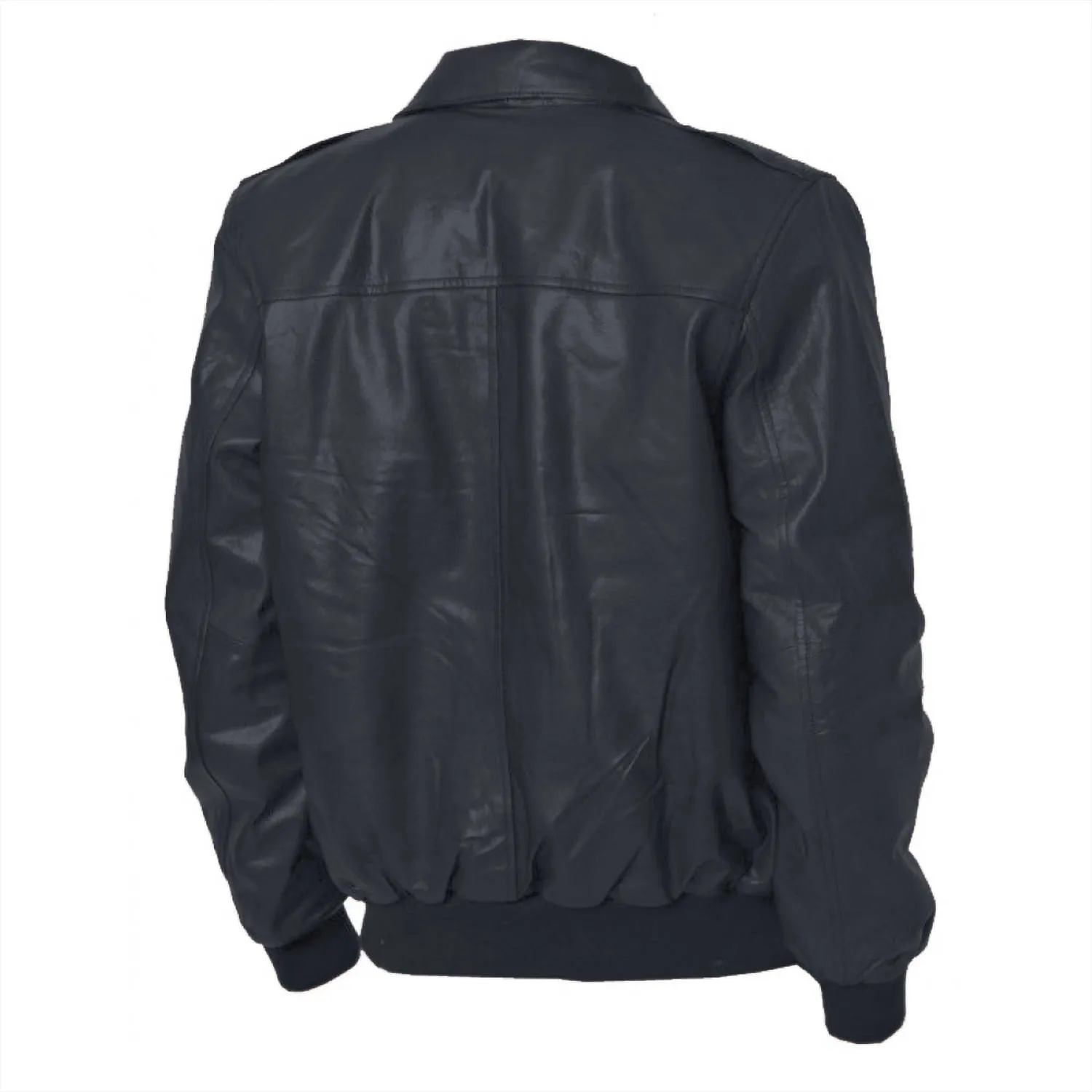 Leather Jackets Hub Mens Genuine Lambskin Leather Jacket (Black, Flight Jacket) - 1501066