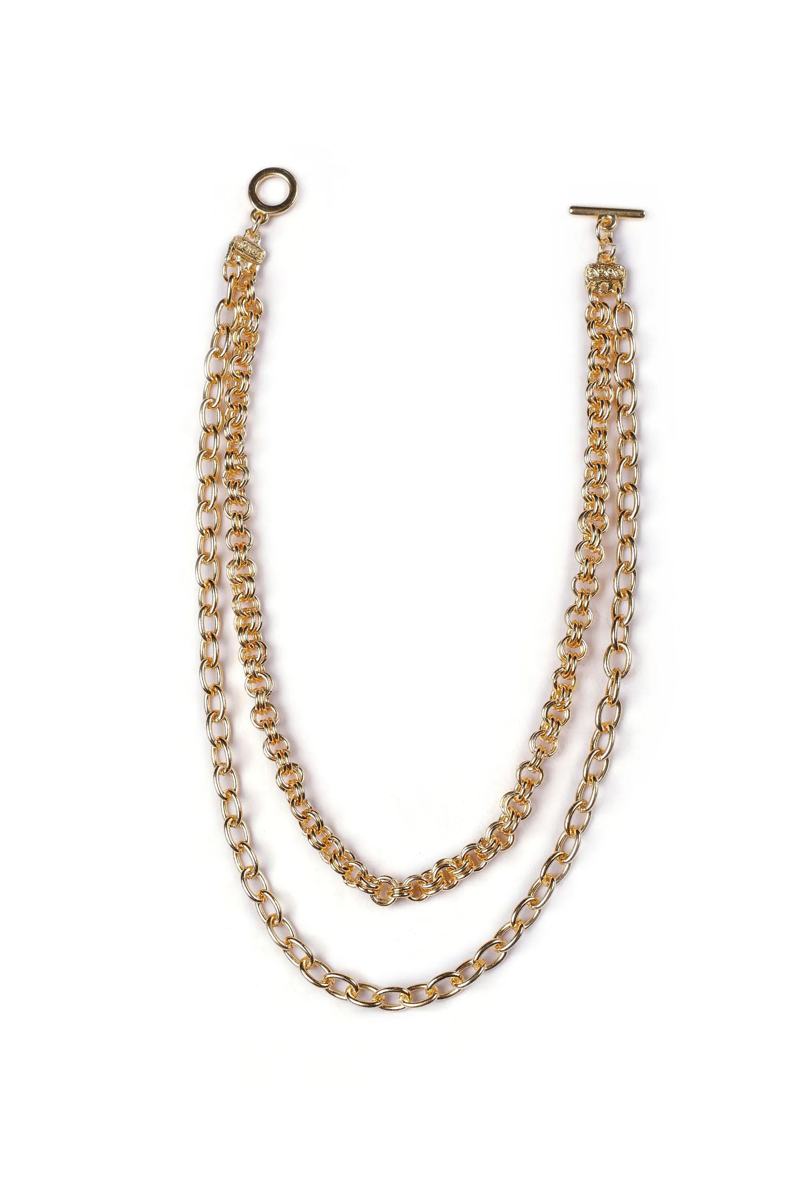 Lina Double Layered Twisted Gold Chain