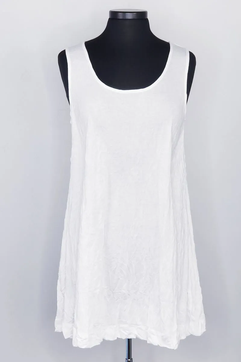 Liz Crinkle Tank - White