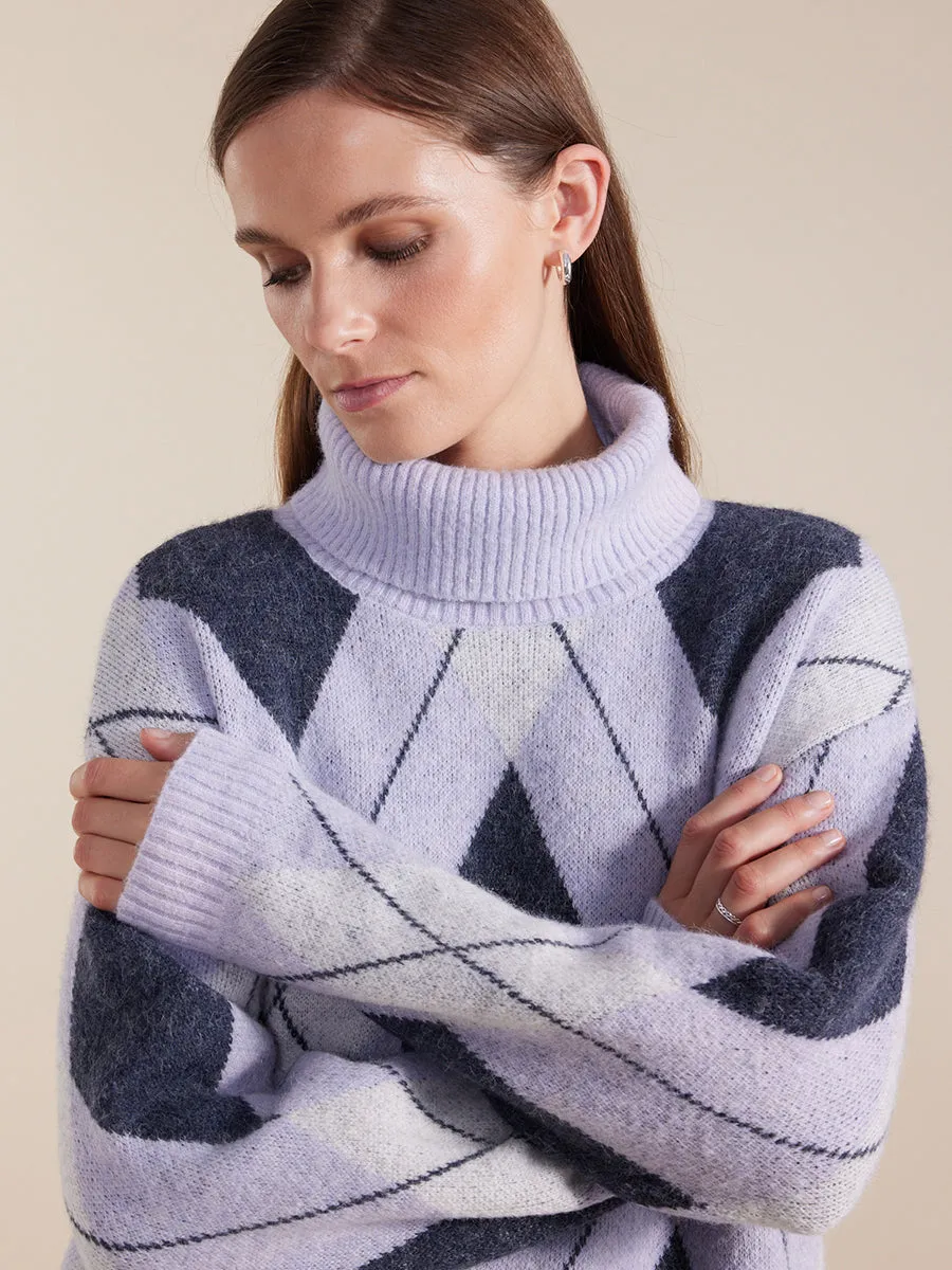 Long Sleeve Diamond Stitch Sweater