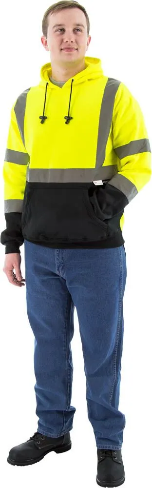 Majestic 75-5327 Hi-Vis Hooded Pullover Sweatshirt ANSI 3