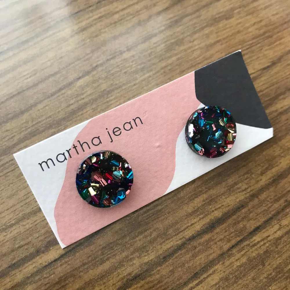 Martha Jean Circle Stud Earrings - Disco