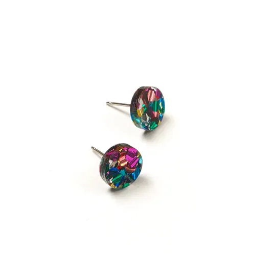 Martha Jean Mini Circle Stud Earrings - Disco