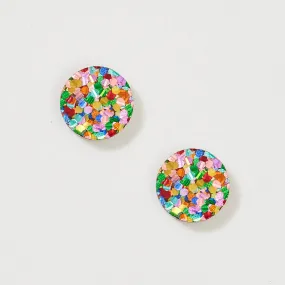 Martha Jean Mini Circle Stud Earrings - Rainbow