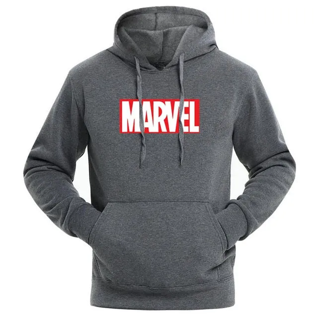 Men High Quality Marvel Letter Printing Hoodies