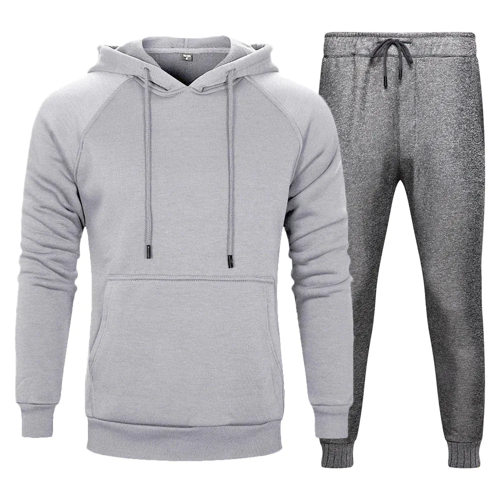 Men's Casual Loose Hooded Hodies Joggers Two-Piece Set