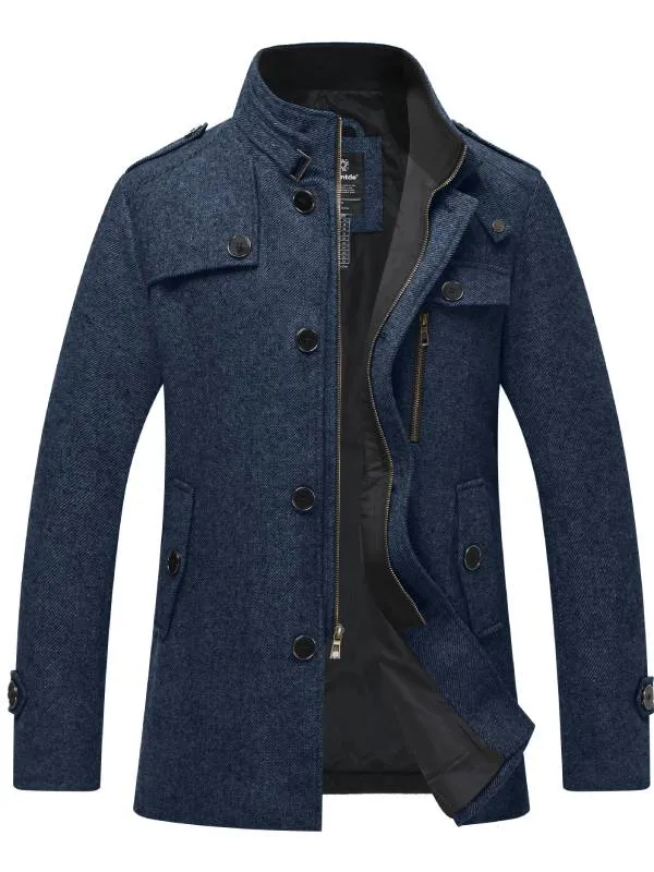 Men's Wool Blend Pea Coat Winter Jackets