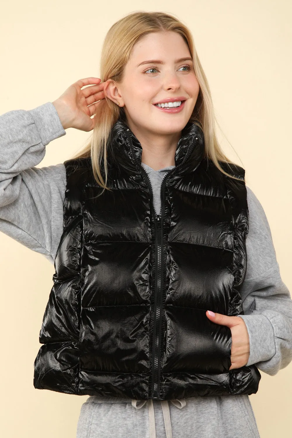 METALLIC PUFFER VEST