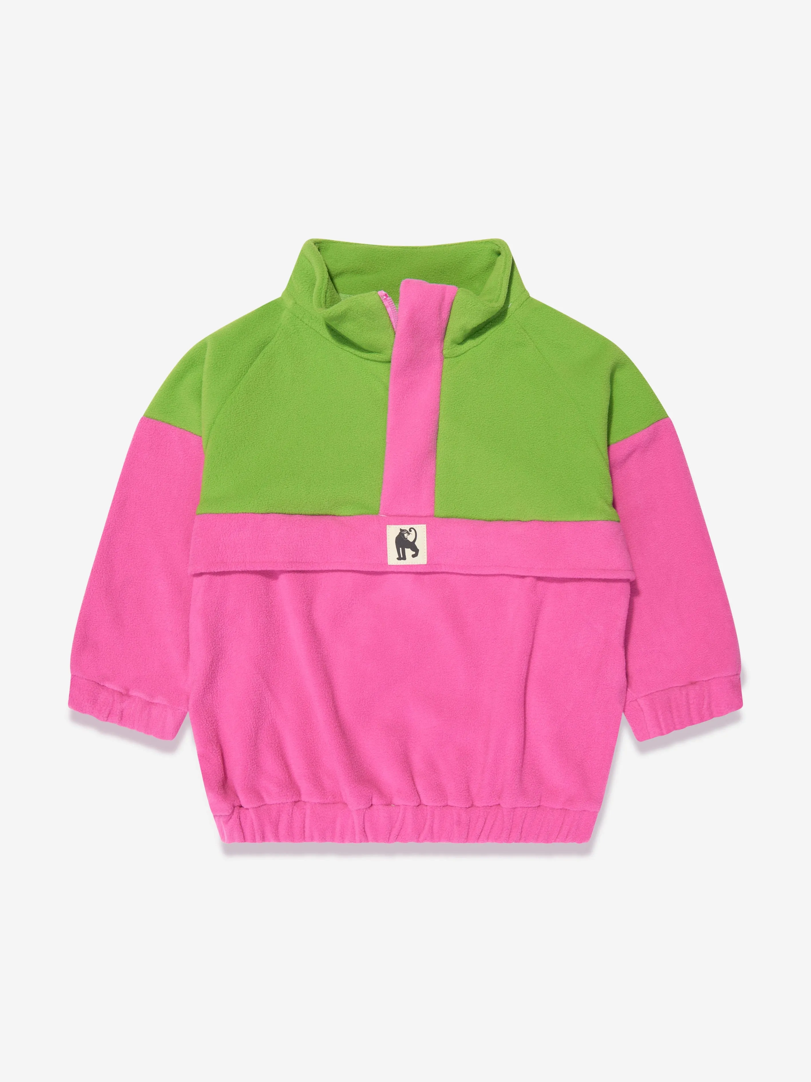 Mini Rodini Girls Fleece Zip Pullover in Pink