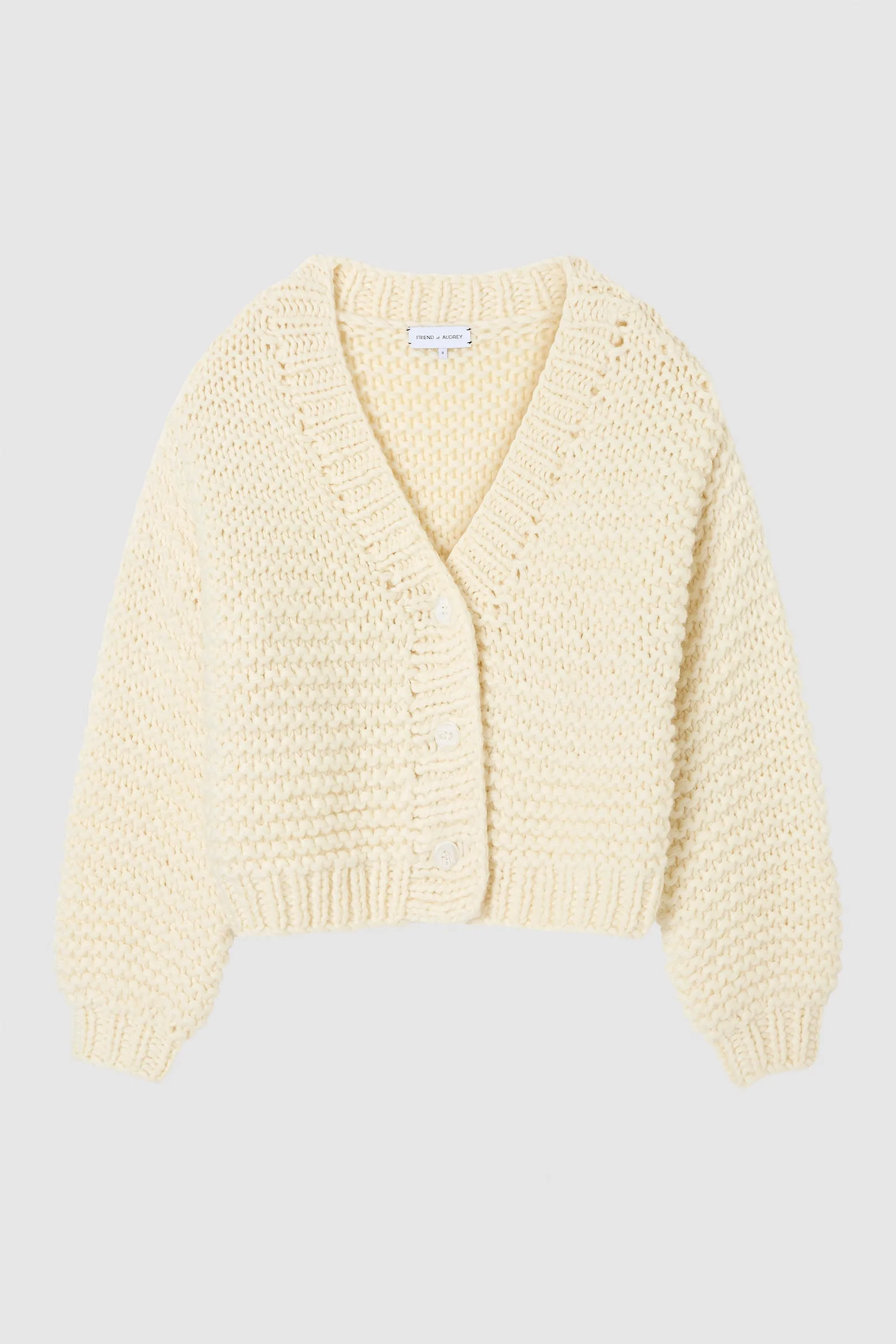 Mitford Handmade Knit Cardigan in Winter White