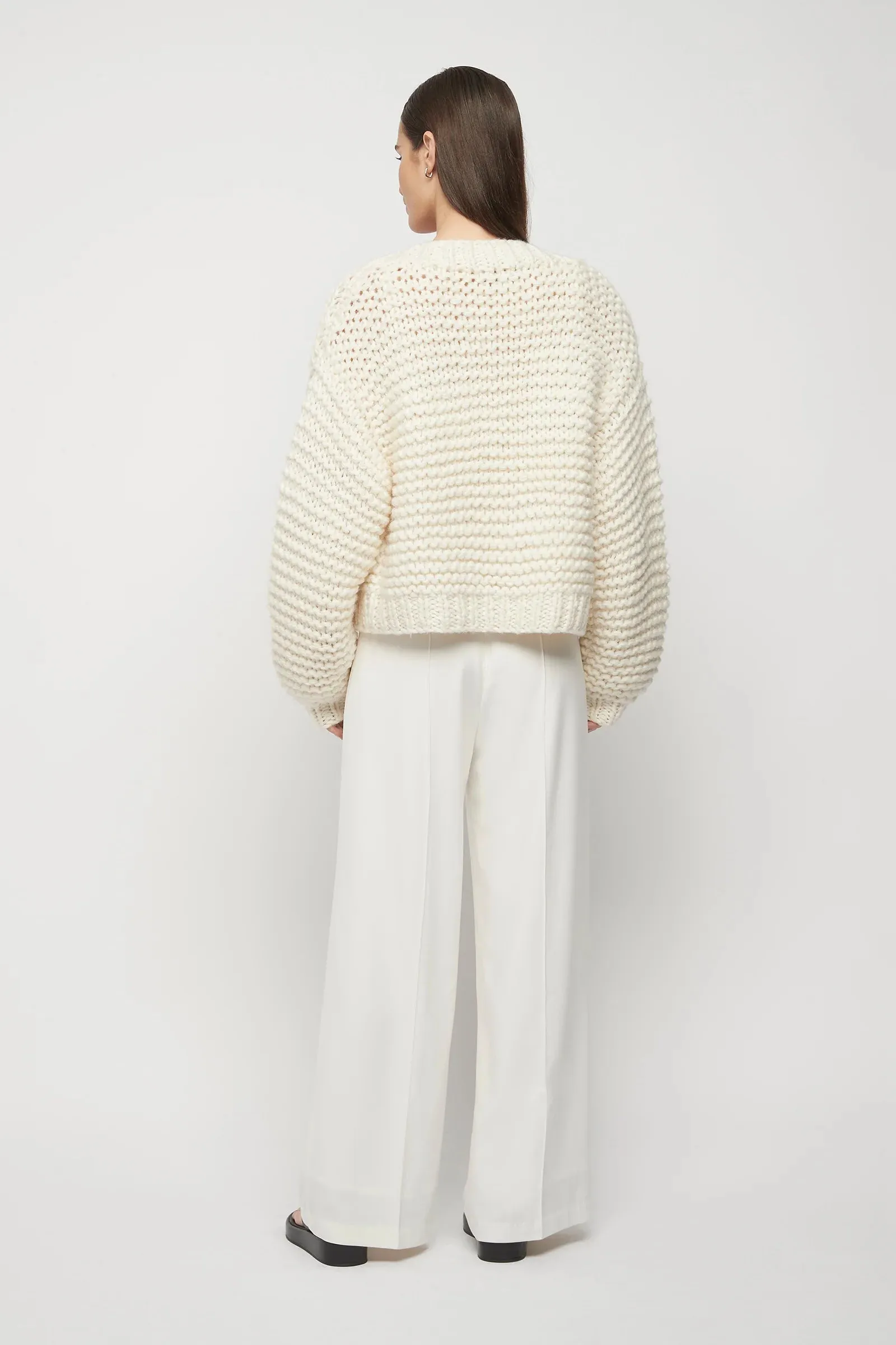 Mitford Handmade Knit Cardigan in Winter White