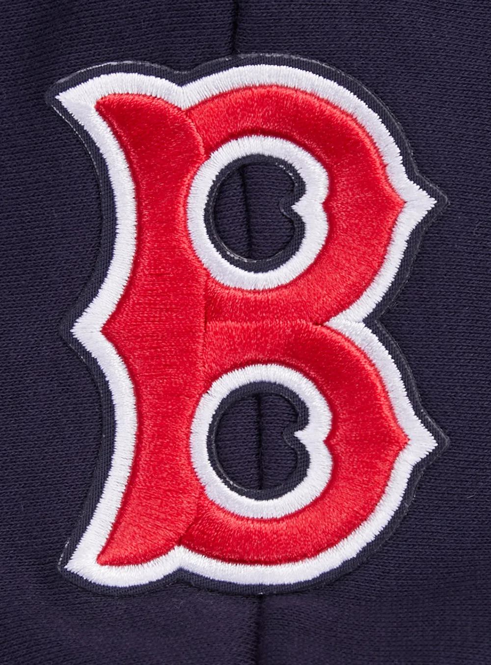 MLB BOSTON RED SOX RETRO CLASSIC WOMEN'S RIB CROPPED PO HOODIE (MIDNIGHT NAVY/RED/MIDNIGHT NAVY)