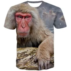 Monkey T shirts Men Orangutan T-shirts 3d Animal T-shirts Graphic Hip Hop Tshirts Novelty Harajuku Shirt Print Short Sleeve