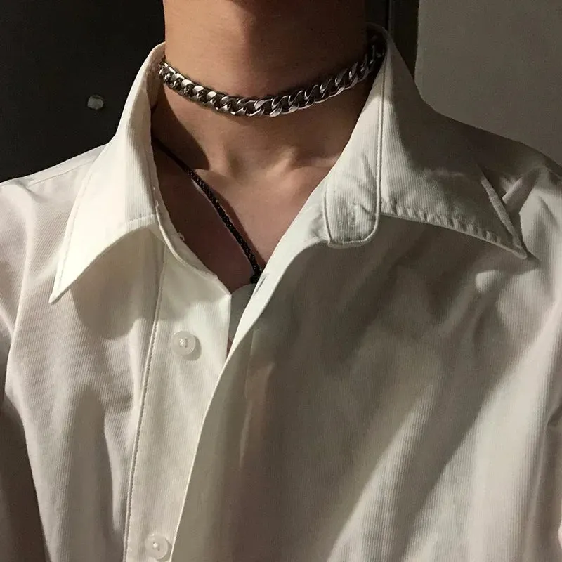 Necklace Jewelry Not Fade Choker Hip-hop Punk Stickers Neck Neck Metal Thick Men and Women Trendy Clavicle Chain