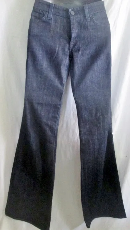 NEW Womens 7 FOR ALL MANKIND LEXIE PETITE A POCKET JEANS PANTS 28X32 BLUE