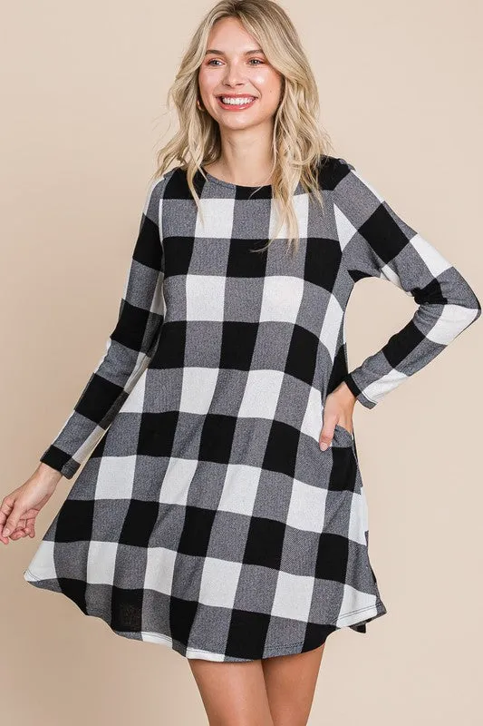 Nilah Buffalo Plaid Tunic- Red or Black & White