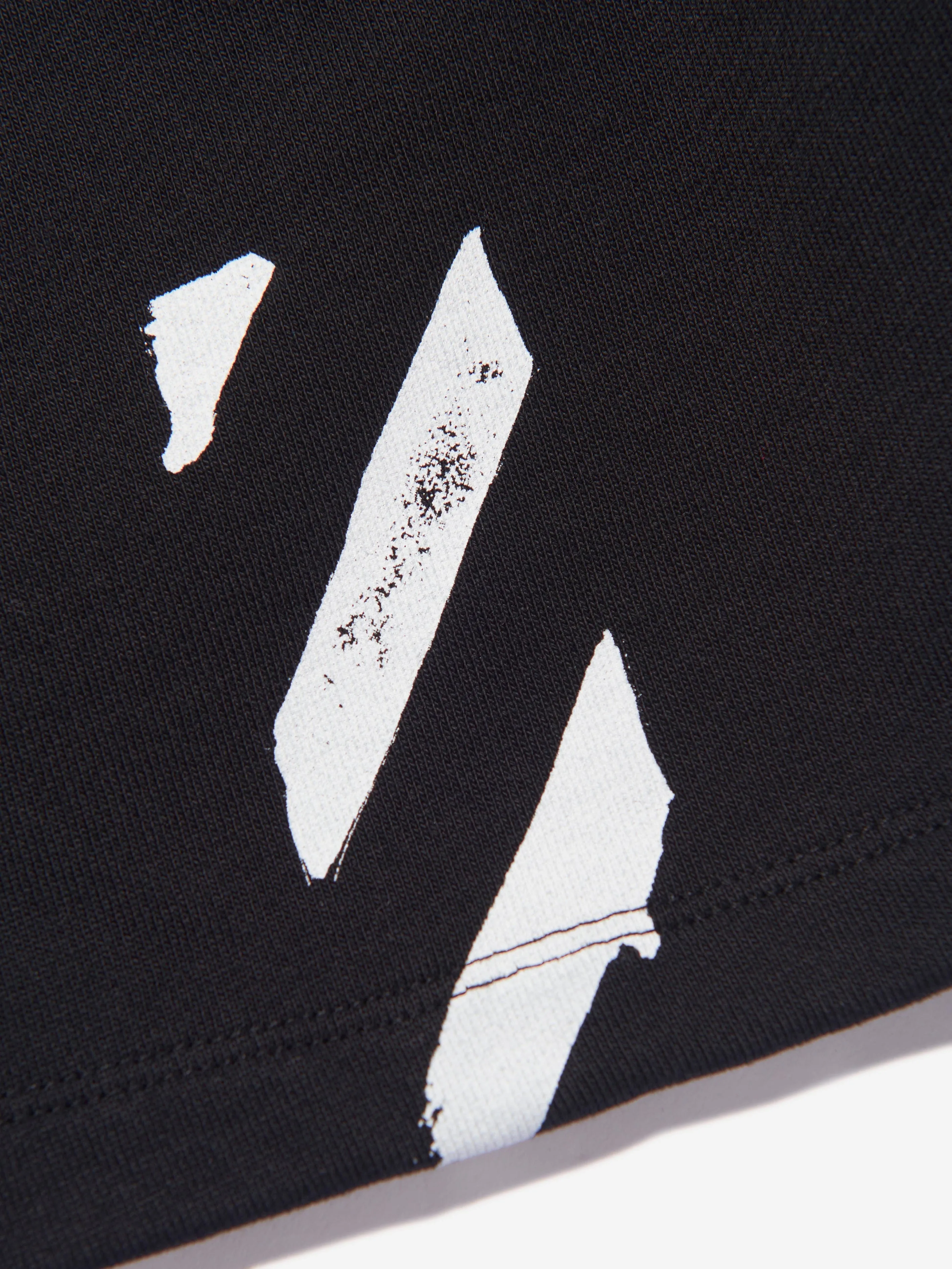 Off-White Boys Paint Graphic Sweat Shorts in Black