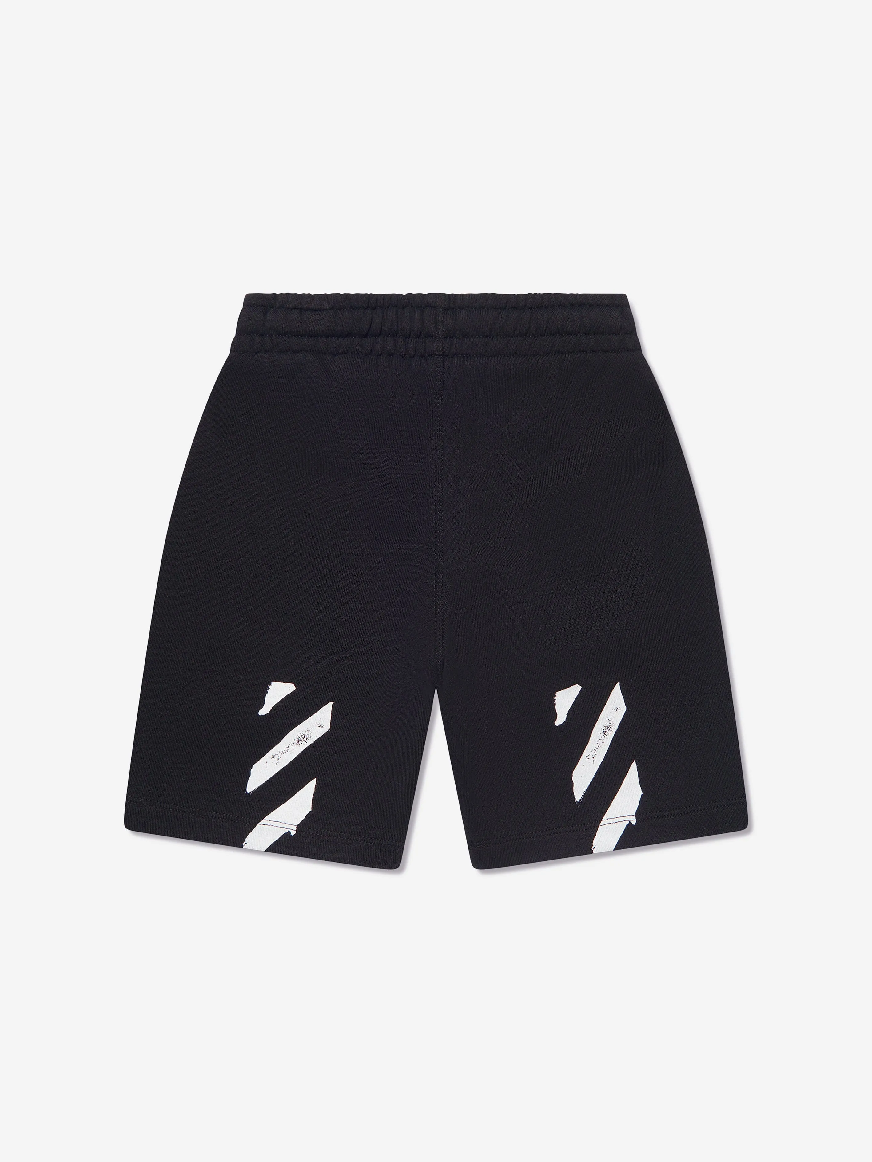 Off-White Boys Paint Graphic Sweat Shorts in Black