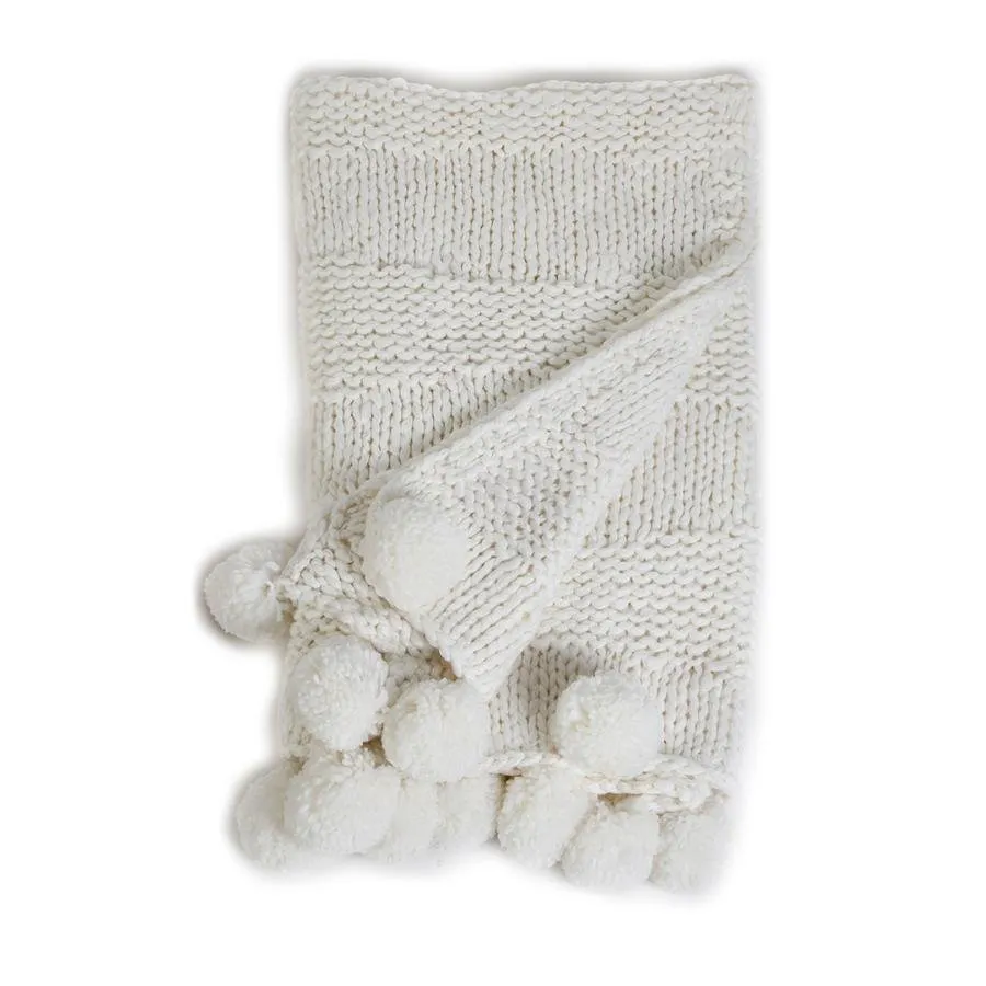 Oulu Winter White Throw by Pom Pom at Home