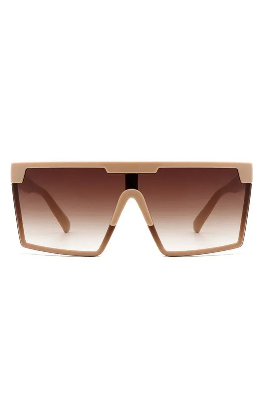 Oversize Square Flat Top Fashion Women Sunglasses