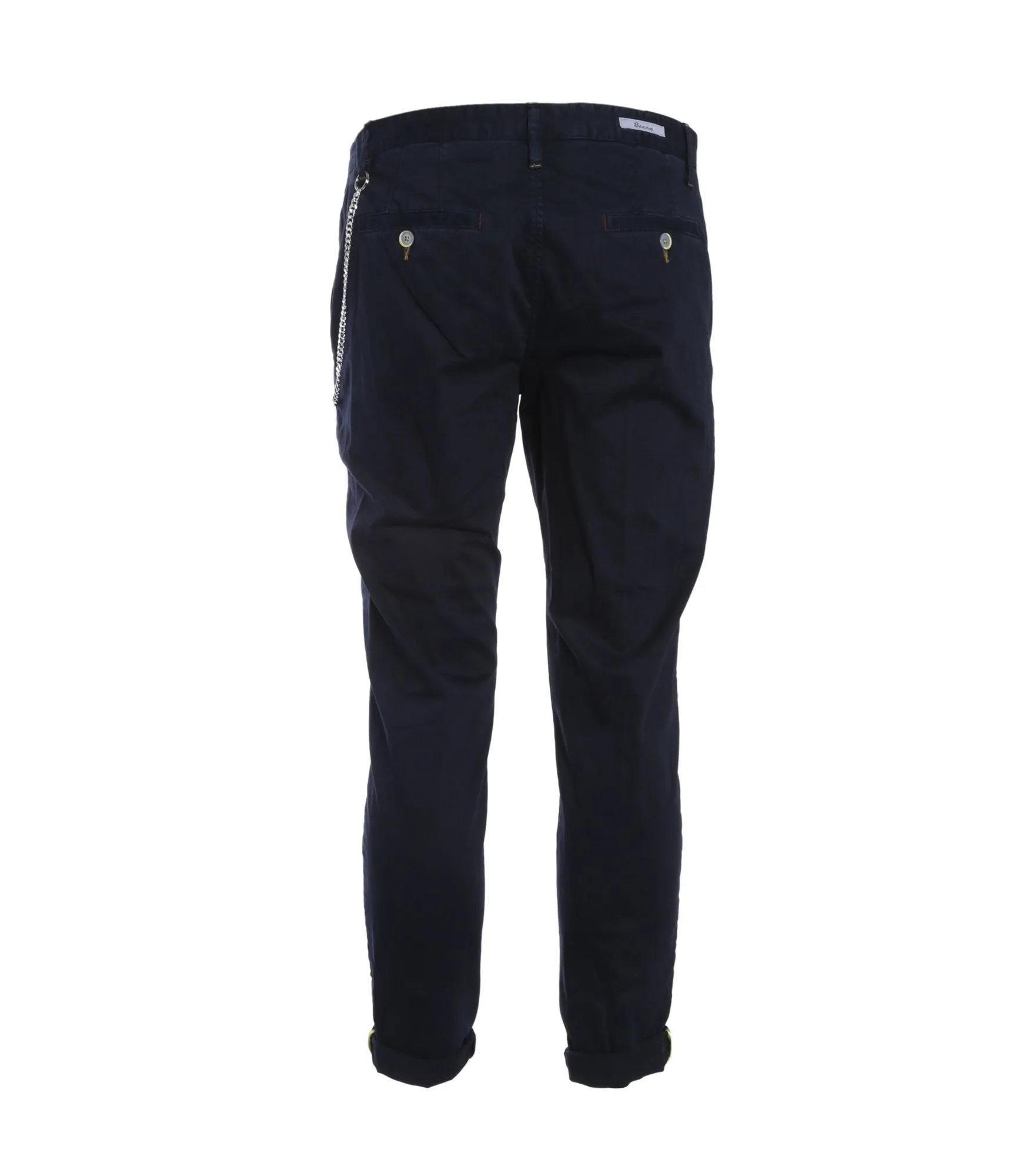 Pantalone Chinos Raso Con Catena - Blu