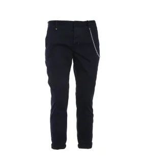 Pantalone Chinos Raso Con Catena - Blu