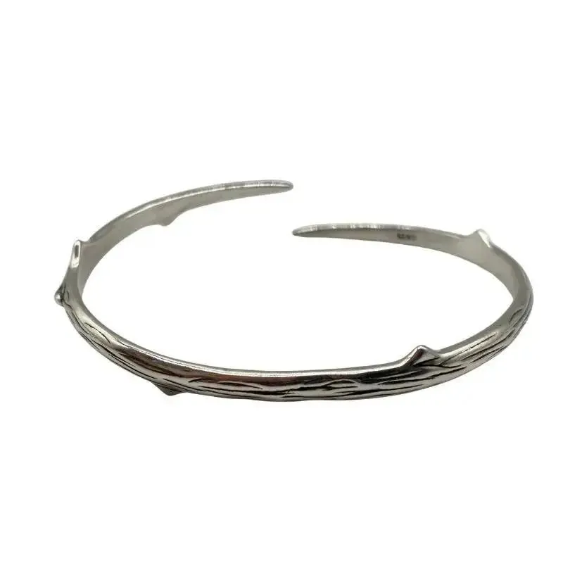 Personality Fashion Thorn Line Geometric Sleeve Barbed Wire Open Bangle for Men Punk Bracelet Trend Jewelry Gift