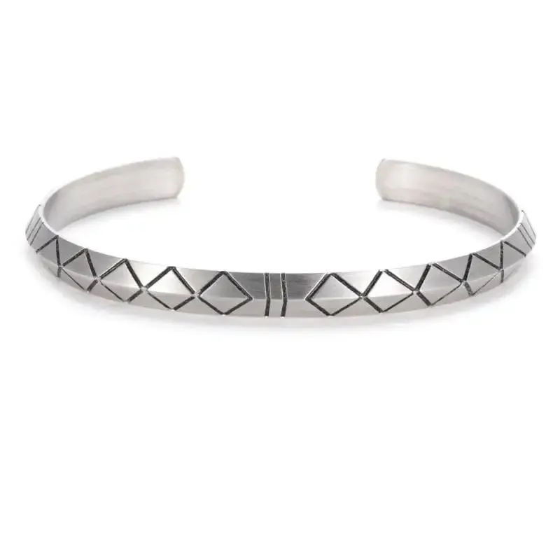 Personality Fashion Thorn Line Geometric Sleeve Barbed Wire Open Bangle for Men Punk Bracelet Trend Jewelry Gift