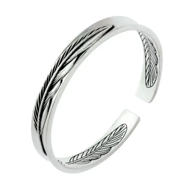 Personality Fashion Thorn Line Geometric Sleeve Barbed Wire Open Bangle for Men Punk Bracelet Trend Jewelry Gift