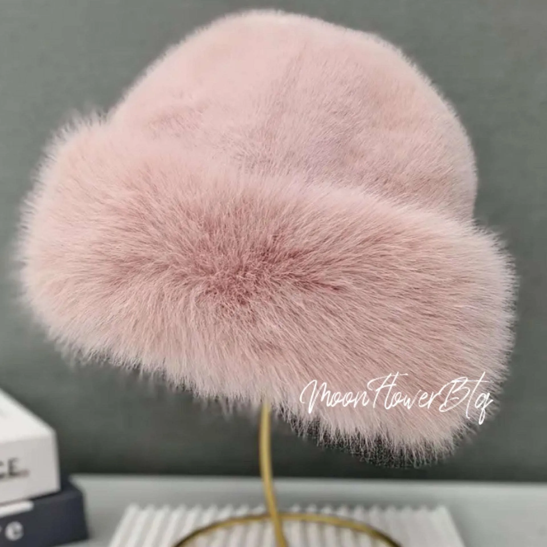 Pink Faux Fur Winter Hat