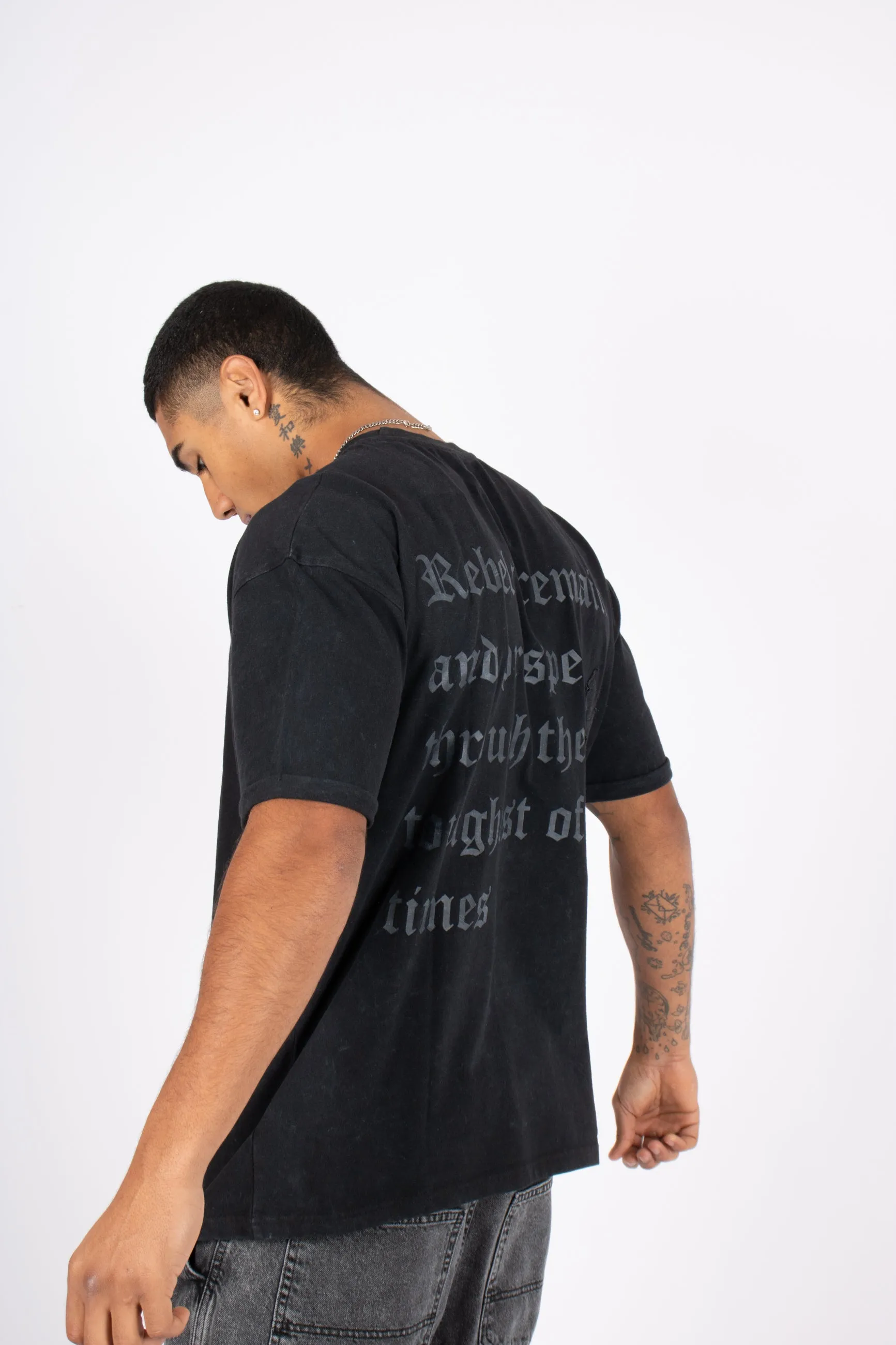 Premium Recycled Rebel LNP Oversized Acid Black T-Shirt