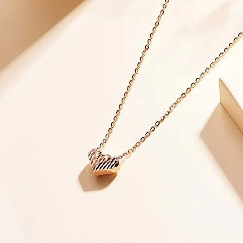 "Heart To Heart" Engraved Love Letter 18K Gold Necklace