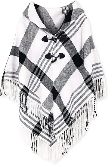 Raincloud Winter Chic Plaid Poncho Cardigan