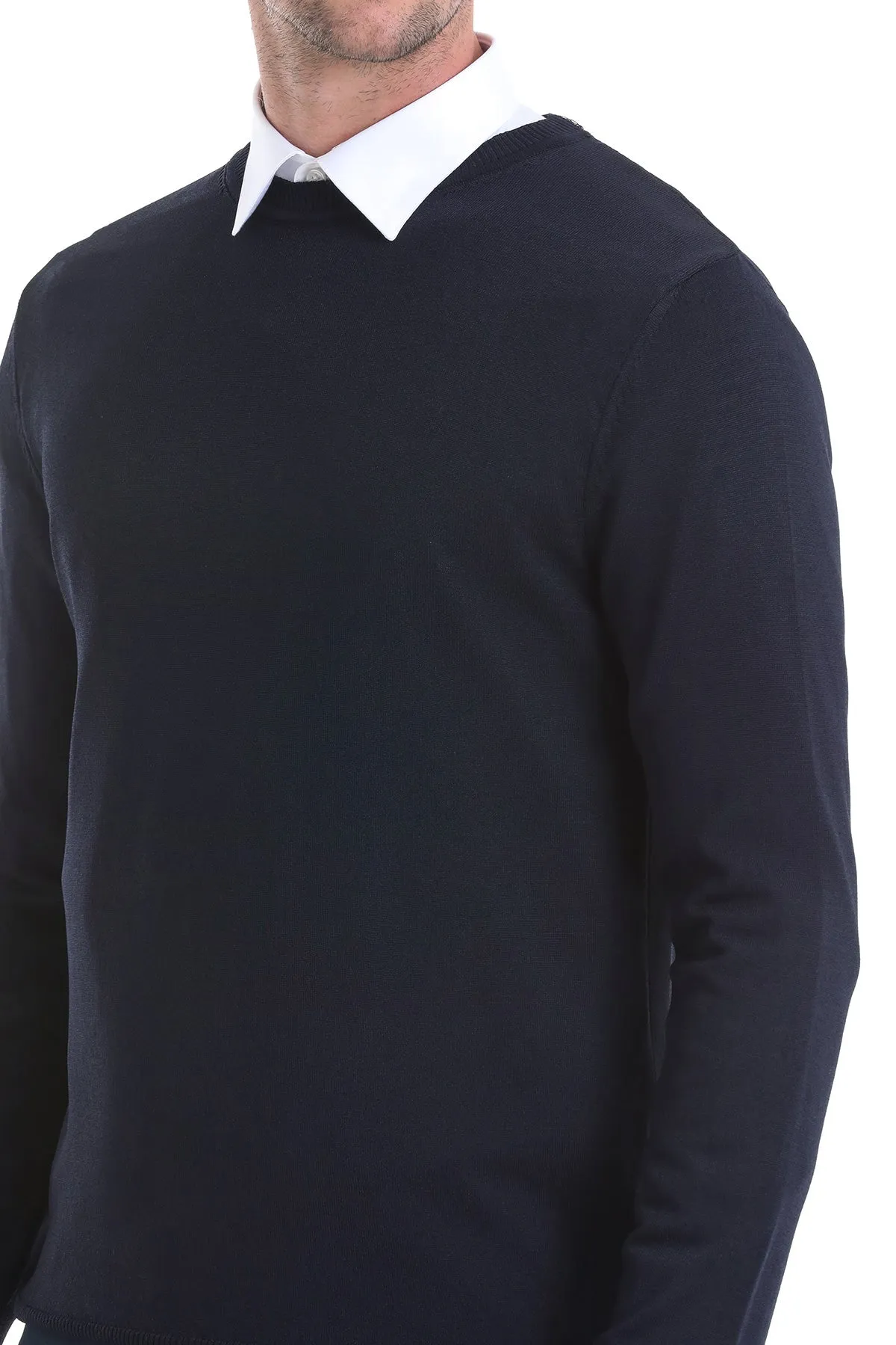 Regular Fit Navy Crewneck Sweater