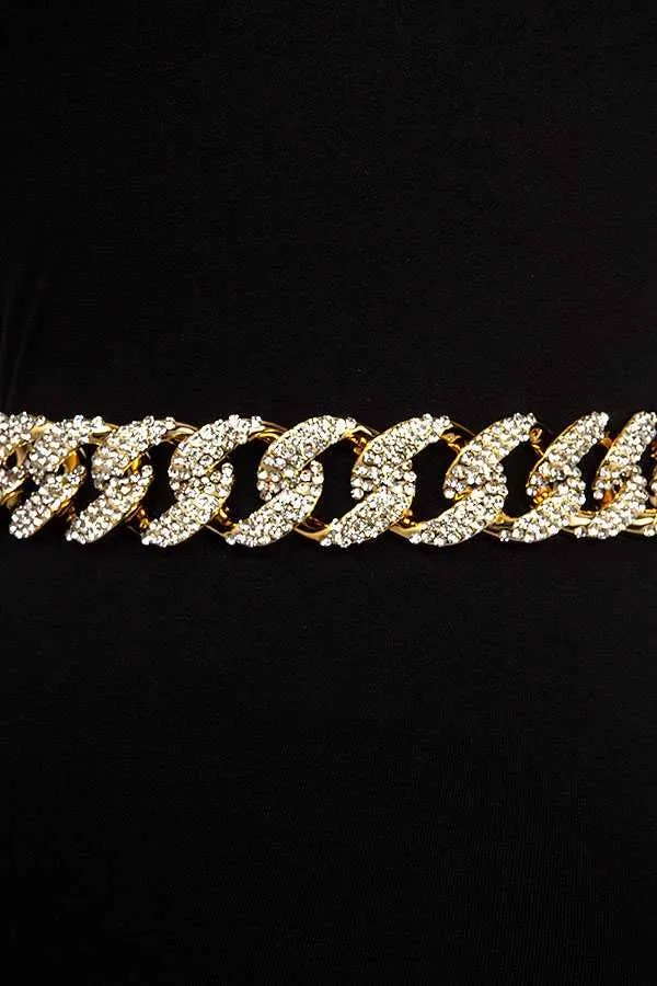 RHINESTONE CHAIN LINK BELT