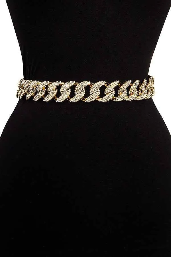 RHINESTONE CHAIN LINK BELT